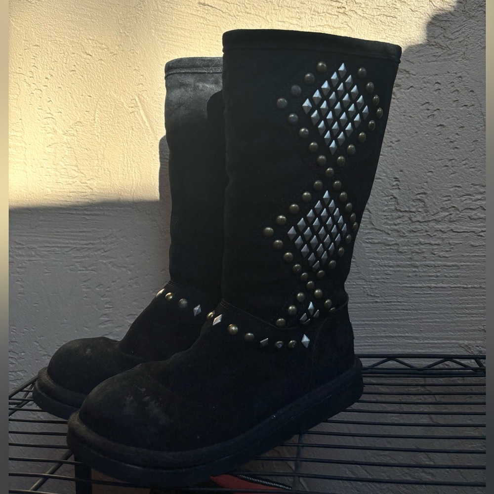 Ugg Black Shearling-Lined Boot With Studs - image 1